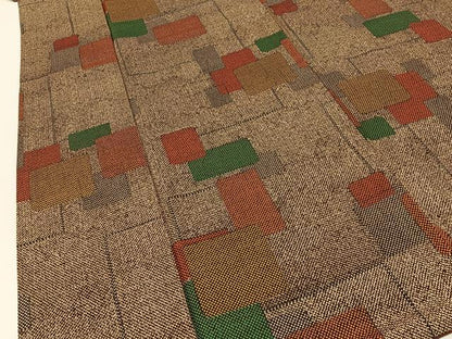 平和屋着物■本場染大島紬　幾何学文様　鈴乃屋扱い　正絹　逸品　BAAY3690hj