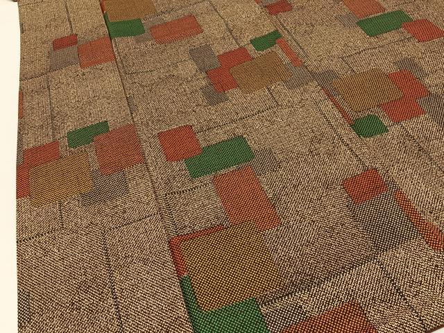 平和屋着物■本場染大島紬　幾何学文様　鈴乃屋扱い　正絹　逸品　BAAY3690hj