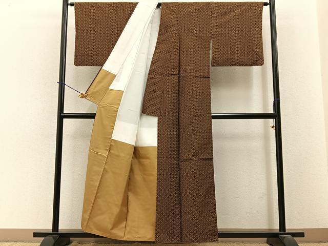 平和屋着物■上質な紬　吉祥文　正絹　逸品　BAAY3693hj