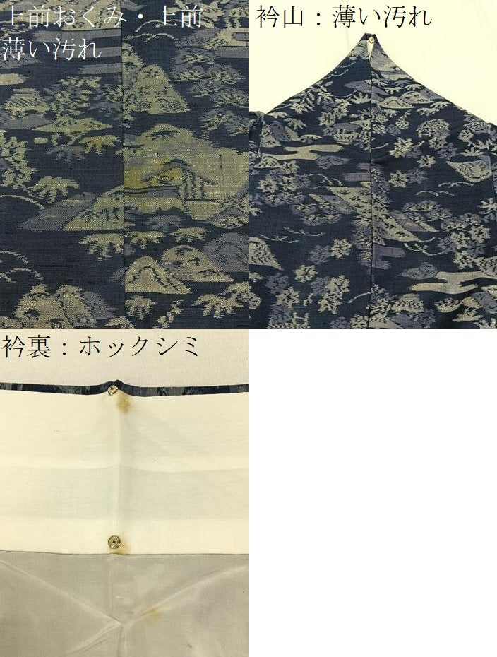 平和屋着物■上質な紬　風景文　鈴乃屋扱い　正絹　逸品　BAAY3695hj