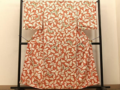 平和屋着物■上質な小紋　花蝶文　金彩　正絹　逸品　BAAY3701hj
