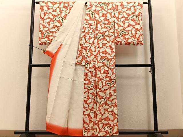 平和屋着物■上質な小紋　花蝶文　金彩　正絹　逸品　BAAY3701hj