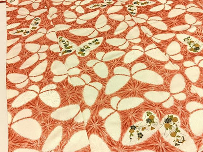 平和屋着物■上質な小紋　花蝶文　金彩　正絹　逸品　BAAY3701hj