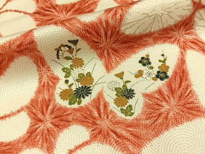 平和屋着物■上質な小紋　花蝶文　金彩　正絹　逸品　BAAY3701hj