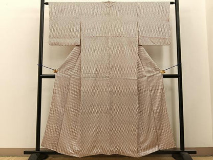 平和屋着物■上質な小紋　松皮菱　正絹　逸品　BAAY3709hj