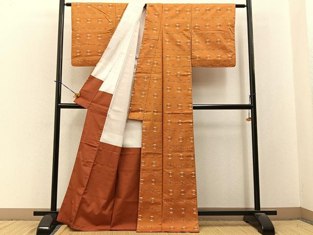 平和屋着物■上質な紬　吉祥文　正絹　逸品　BAAY3710hj