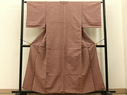 平和屋着物■上質な小紋　斜線文　三越扱い　正絹　逸品　BAAY3711hj