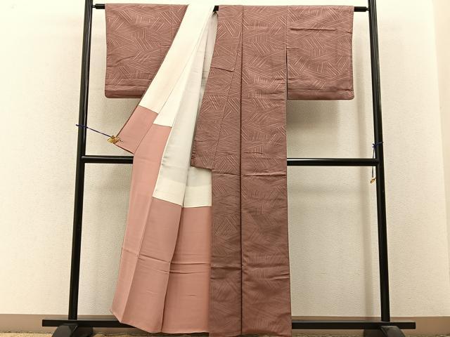 平和屋着物■上質な小紋　斜線文　三越扱い　正絹　逸品　BAAY3711hj