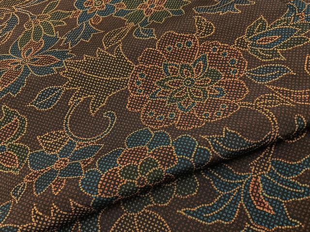 平和屋着物■本場染大島紬　更紗花文　正絹　逸品　BAAY3713hj