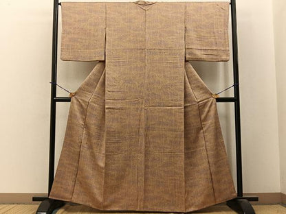 平和屋着物■上質な小紋　唐草文　正絹　逸品　BAAY3718hj