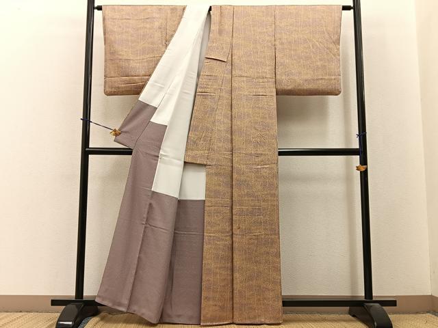 平和屋着物■上質な小紋　唐草文　正絹　逸品　BAAY3718hj