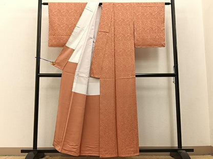 平和屋着物■上質な色無地　御所解地紋　黄丹色　正絹　逸品　未使用　BAAY3720hj