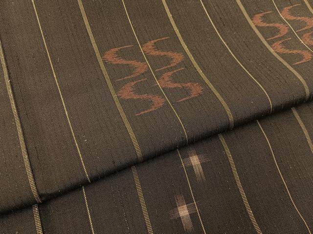 平和屋着物■上質な紬　琉球絣文様　正絹　逸品　BAAY3721hj