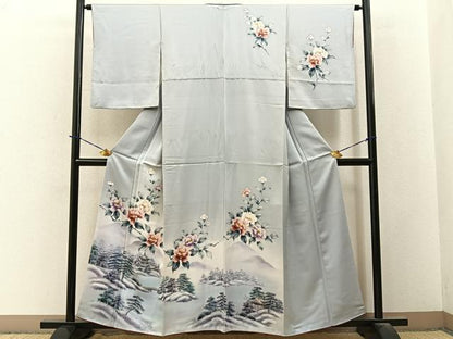 平和屋着物■訪問着　手描き　風景花文　暈し染め　正絹　逸品　BAAY3722hj