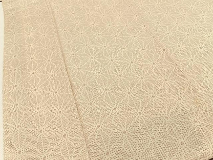 平和屋着物■上質な紬　麻の葉文様　正絹　逸品　未使用　BAAY3724hj