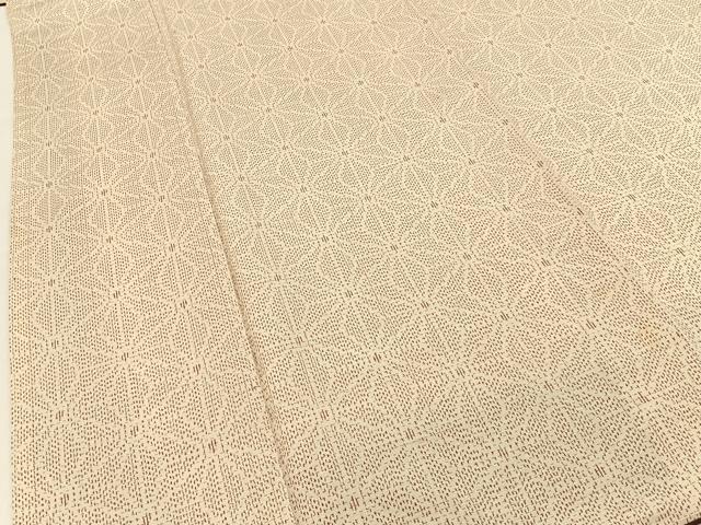 平和屋着物■上質な紬　麻の葉文様　正絹　逸品　未使用　BAAY3724hj
