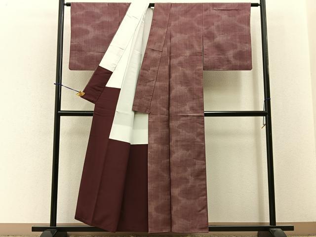平和屋着物■上質な紬　雲重ね文　正絹　逸品　BAAY3725hj