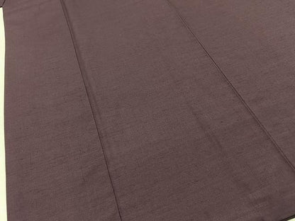 平和屋着物■上質な紬　色無地　古代紫色　正絹　逸品　BAAY3726hj