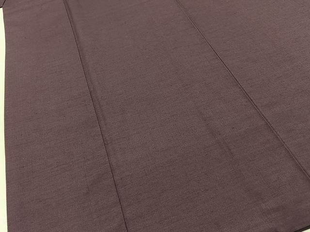 平和屋着物■上質な紬　色無地　古代紫色　正絹　逸品　BAAY3726hj