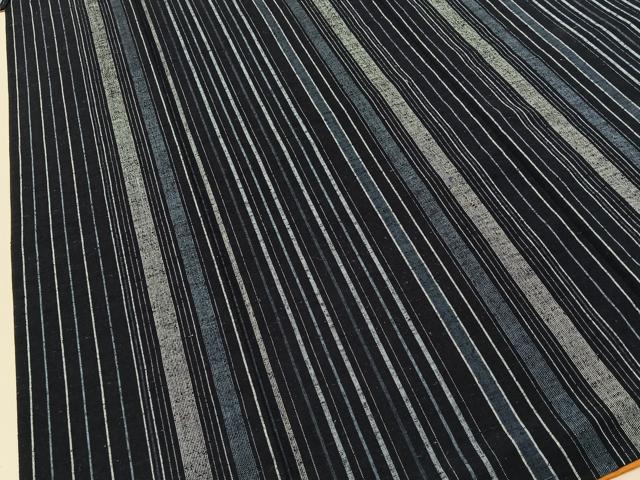 平和屋着物■上質な紬　縞　正絹　逸品　BAAY3728hj