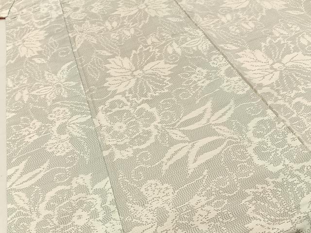 平和屋着物●本場大島紬　白大島　更紗花唐草文　正絹　逸品　BAAY3729hj