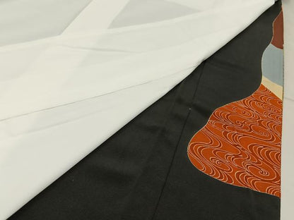 平和屋着物■豪華黒留袖　刺繍　松竹梅　群鶴有職花文　金彩　正絹　逸品　未使用　BAAY3731hj