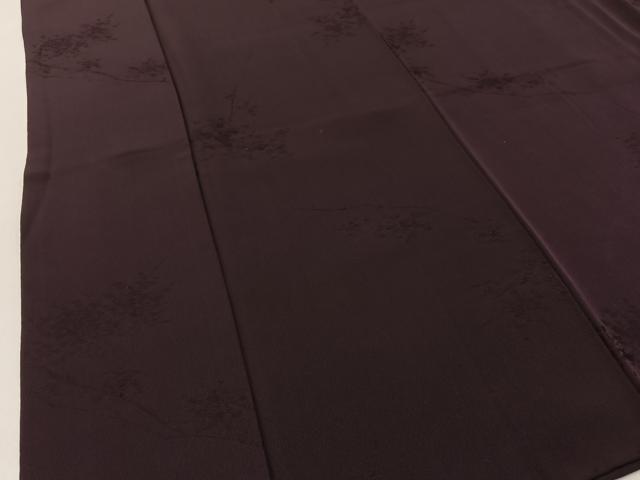 平和屋着物■上質な色無地　枝花地紋　黒鳶色　正絹　逸品　BAAY3734hj