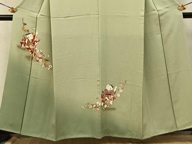 平和屋着物●訪問着　童子遊び　暈し染め　金彩　正絹　逸品　BAAY3736hj