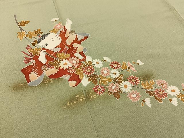 平和屋着物●訪問着　童子遊び　暈し染め　金彩　正絹　逸品　BAAY3736hj
