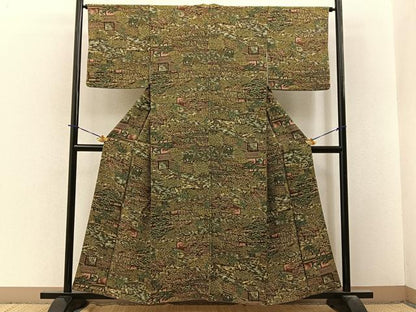 平和屋着物■上質な小紋　御所解文　正絹　逸品　BAAY3737hj