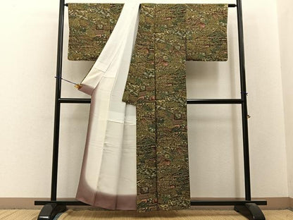 平和屋着物■上質な小紋　御所解文　正絹　逸品　BAAY3737hj