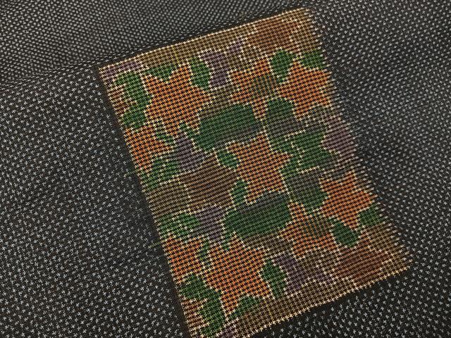 平和屋着物■本場大島紬　7マルキ　色紙楓文　正絹　逸品　BAAY3739hj