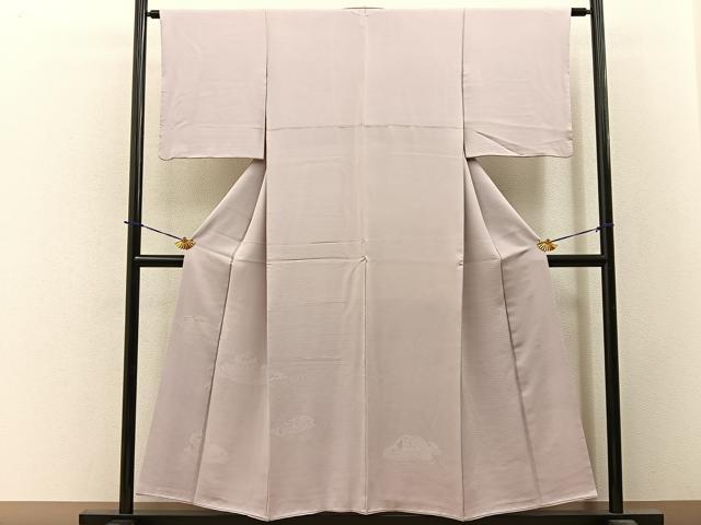 平和屋着物■無地絵羽訪問着　石庭地紋　灰桜色　正絹　逸品　BAAY3740hj