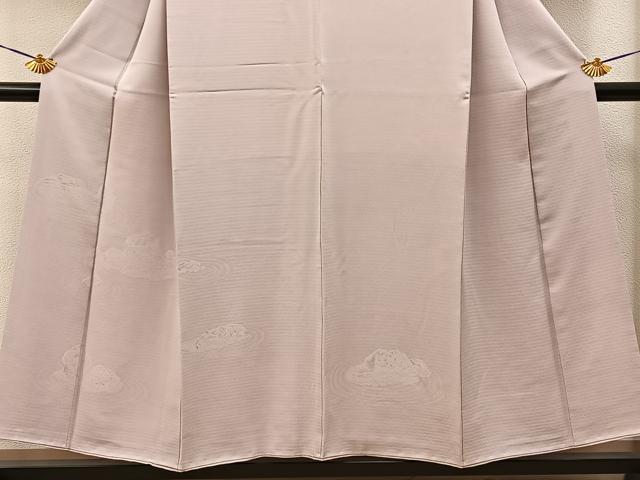 平和屋着物■無地絵羽訪問着　石庭地紋　灰桜色　正絹　逸品　BAAY3740hj
