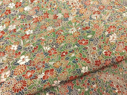 平和屋着物■上質な小紋　流水草花文　正絹　逸品　未使用　BAAY3741hj