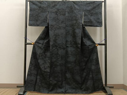 平和屋着物■結城紬　80亀甲　風景花文　正絹　逸品　未使用　BAAY3742hj