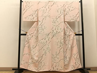 平和屋着物■上質な小紋　枝花文　正絹　逸品　BAAY3747hj