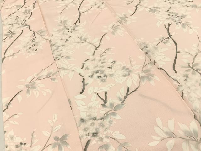 平和屋着物■上質な小紋　枝花文　正絹　逸品　BAAY3747hj