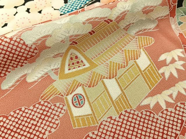 平和屋着物■豪華黒留袖　友禅　松竹梅　御所解文　正絹　逸品　BAAY3748hj