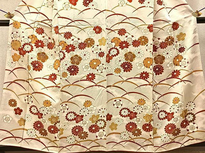平和屋着物■訪問着　芝草文　金彩　正絹　逸品　BAAY3749hj
