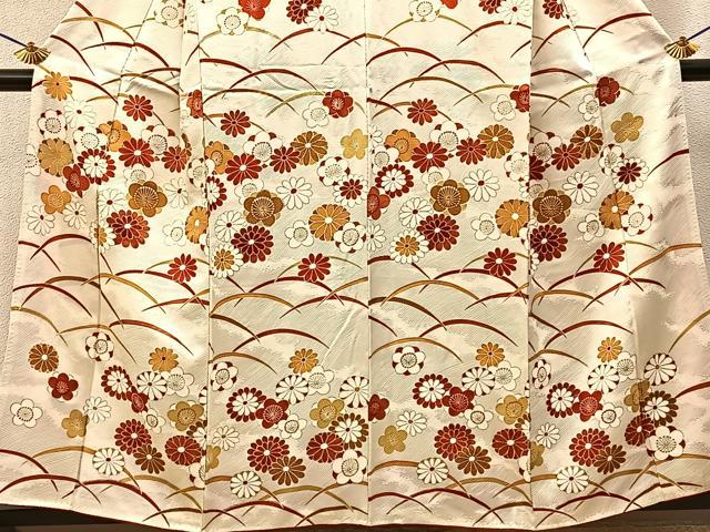 平和屋着物■訪問着　芝草文　金彩　正絹　逸品　BAAY3749hj