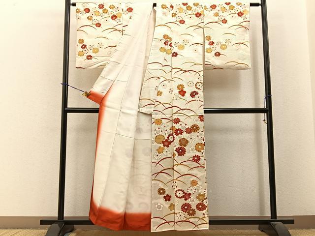平和屋着物■訪問着　芝草文　金彩　正絹　逸品　BAAY3749hj