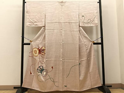 平和屋着物■訪問着　駒刺繍　鼓　金彩　正絹　逸品　BAAY3751hj