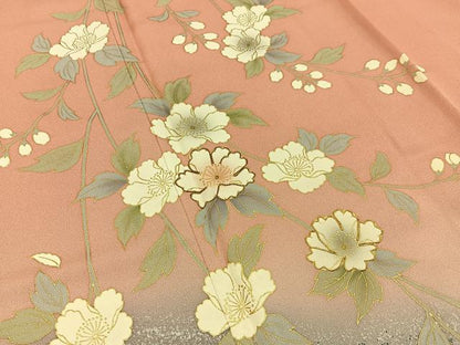 平和屋着物●訪問着　駒刺繍　枝垂れ桜文　暈し染め　金彩　ロング丈　正絹　逸品　BAAY3754hj