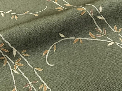 平和屋着物■上質な小紋　草葉文　正絹　逸品　BAAY3755hj