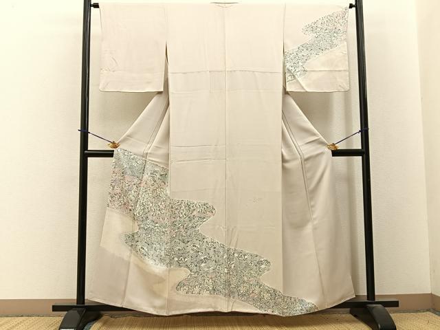 平和屋着物■訪問着　絞り　花蝶文　正絹　逸品　BAAY3756hj