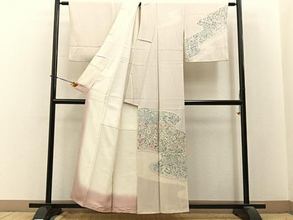 平和屋着物■訪問着　絞り　花蝶文　正絹　逸品　BAAY3756hj
