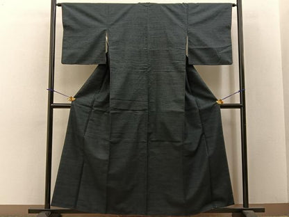 平和屋着物■塩沢紬　80亀甲　総詰め　証紙付き　正絹　逸品　BAAY3757hj