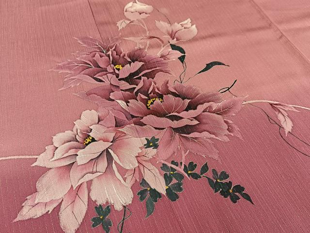 平和屋着物■訪問着　手描き　花鳥文　暈し染め　正絹　逸品　BAAY3758hj