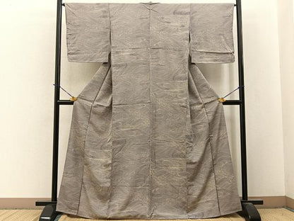 平和屋着物■上質な小紋　立波文　正絹　逸品　BAAY3762hj